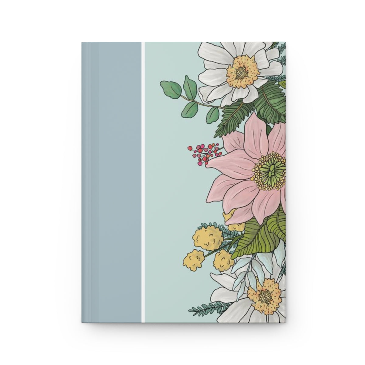 Hardcover Journal Floral - Robin's Egg Blue