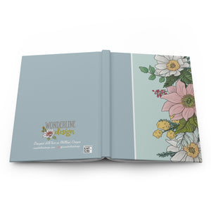 Hardcover Journal Floral - Robin's Egg Blue